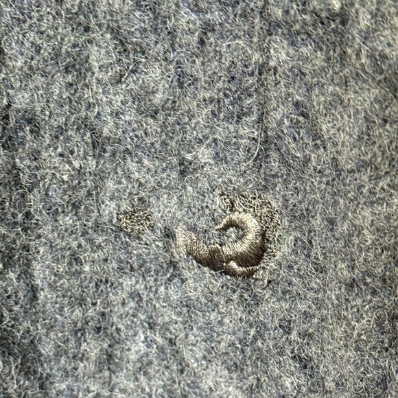 Vintage Grey Pure Wool Sweater, Warm & Timeless V-Neck - Picture 7 of 10